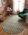 Hollywood Luxe Collection Area Rug - Sunset (Gray Gold) Oval Gray Gold  lifestyle 61
