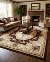 Versailles Elegance Collection Area Rug -  Louveciennes (Brown) Rectangle Brown  lifestyle 23