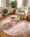 Cambridge Classics Collection Area Rug -  Magdalene (Pink) Round Pink  lifestyle 34