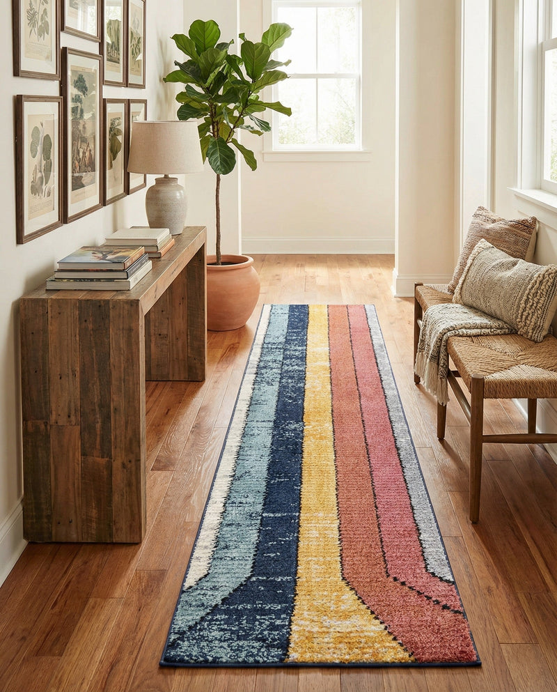 Marrakech Mosaic Collection Area Rug -  Agadir Runner Multi  lifestyle 56