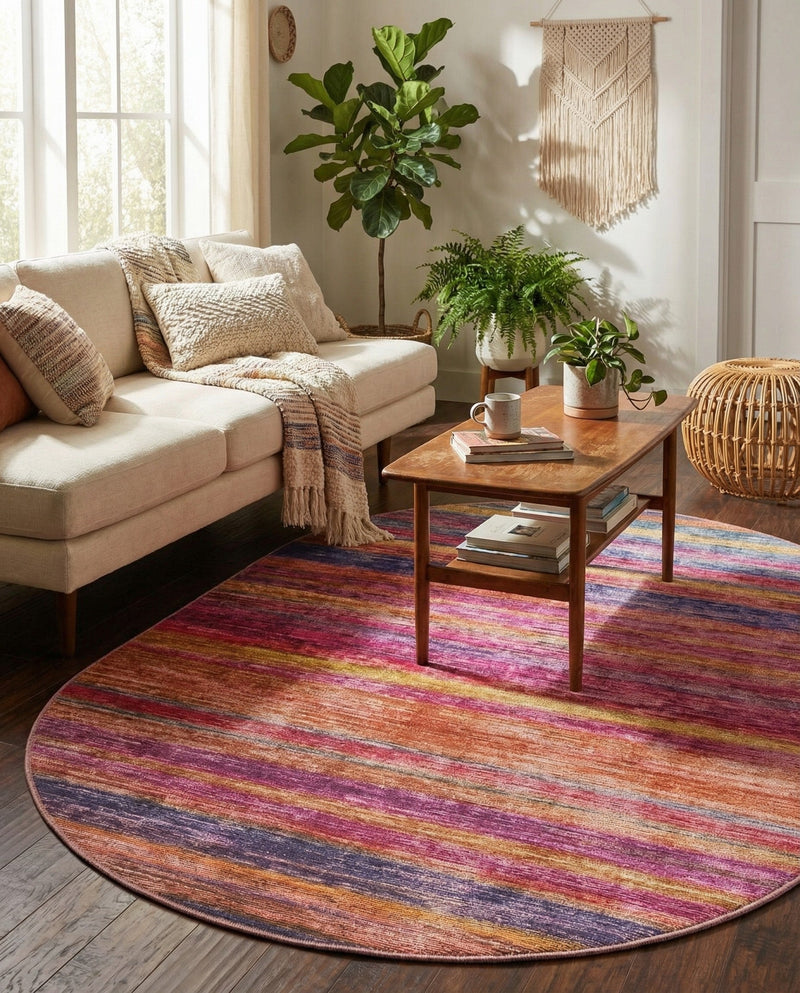 Sahara Essence Collection Area Rug - Oasis (Multi) Oval Multi  lifestyle 48