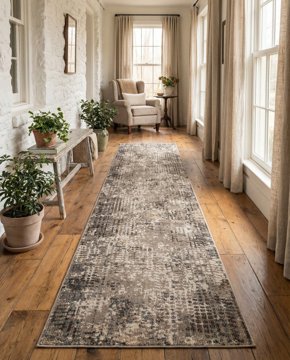 Chromatic Oasis Collection Area Rug -  Tropic Runner Gray  lifestyle 83