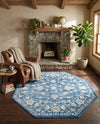 Charleston Elegance Collection Area Rug -  Seaport (Blue) Octagon Blue  lifestyle 74