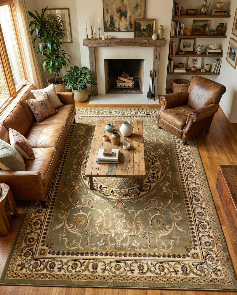 Versailles Elegance Collection Area Rug -  Montreuil Rectangle Light Green  lifestyle 25
