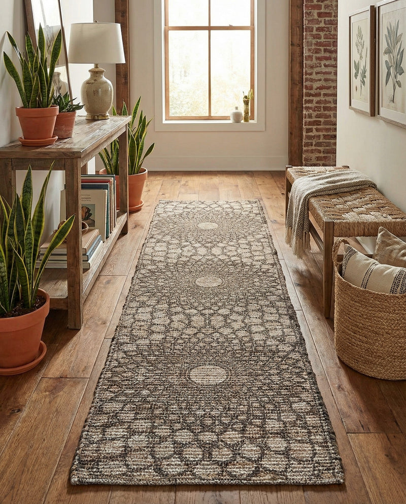 Savannah Threads Collection Area Rug -  Serengeti Runner Charcoal and Ivory  lifestyle 28