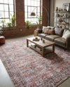 Heritage Elegance Collection Area Rug -  Hampton Rectangle Antique Red  lifestyle 21