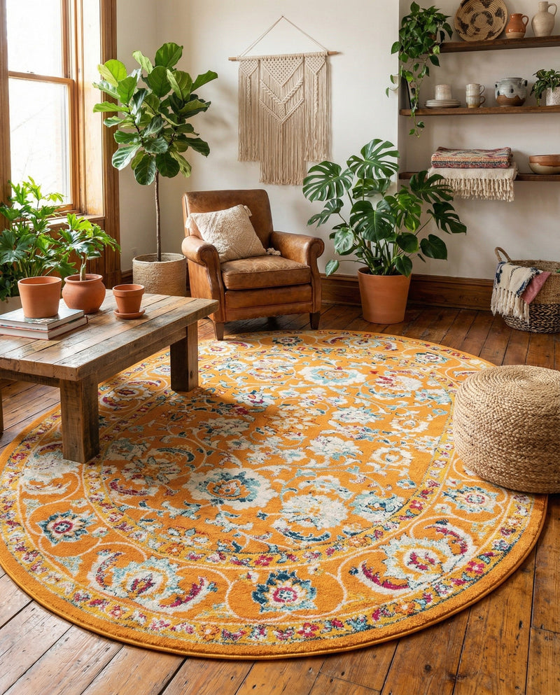Adriana Terrace Collection Area Rug -  Positano (Orange) Oval Orange  lifestyle 40