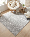 Mediterranean Lattice Collection Area Rug - Santorini (Gray) Square Gray  lifestyle 31