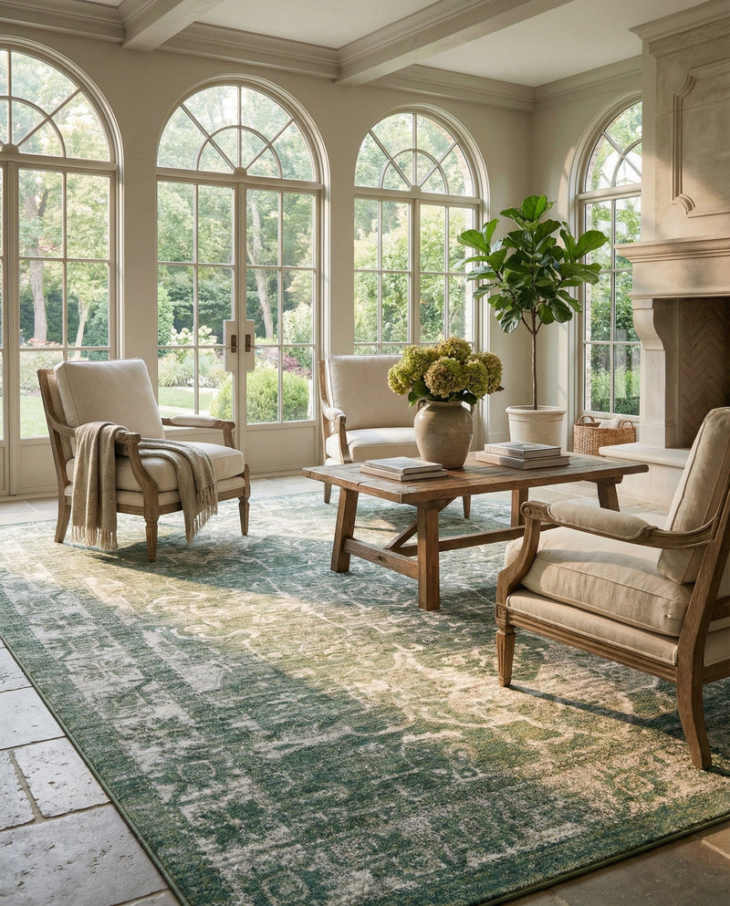 Savannah Soiree Collection Area Rug -  Everglade (Green) Rectangle Green  lifestyle 22