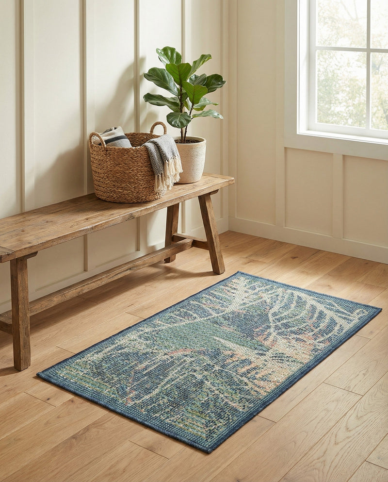 Coastal Terrace Collection Area Rug -  Driftwood Rectangle Blue  lifestyle 7