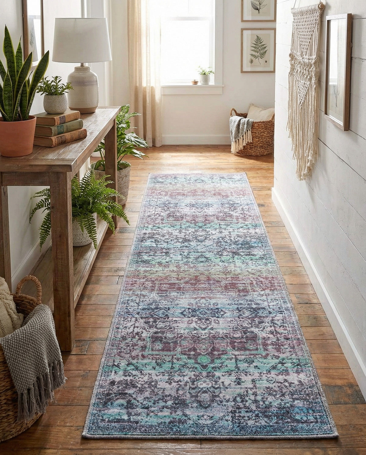 Baroque Era Collection Area Rug - Versailles (Blue Green) Runner Blue Green  lifestyle 15