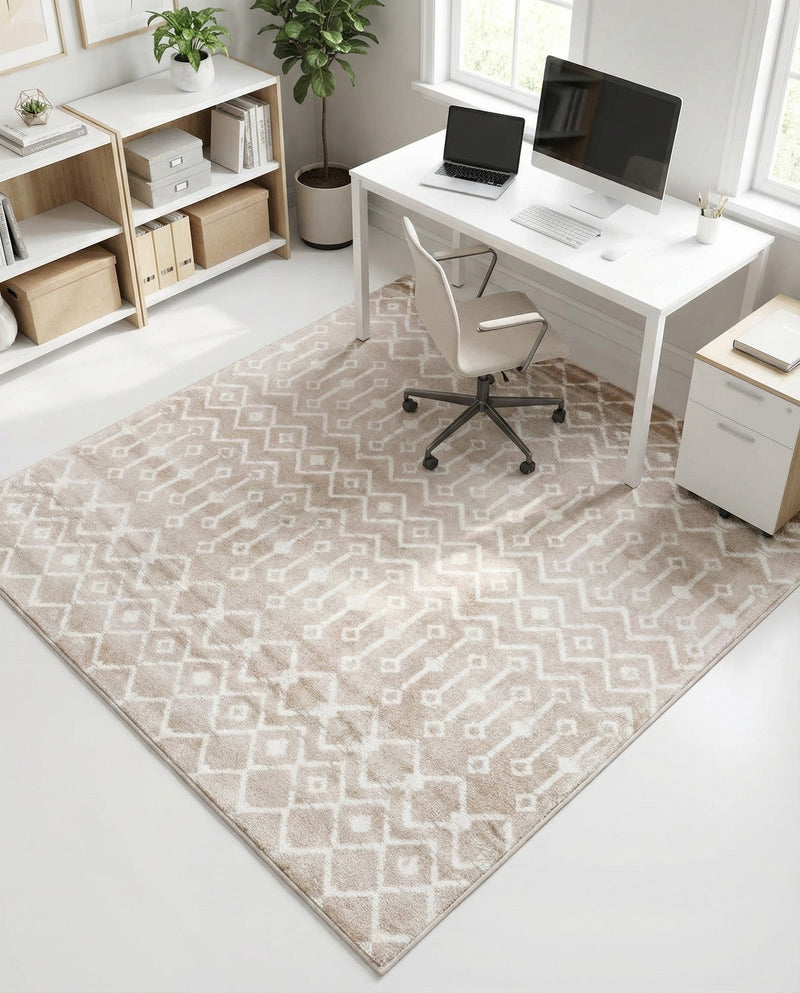 Marrakech Lattice Collection Area Rug - Medina (Beige) Square Beige  lifestyle 46