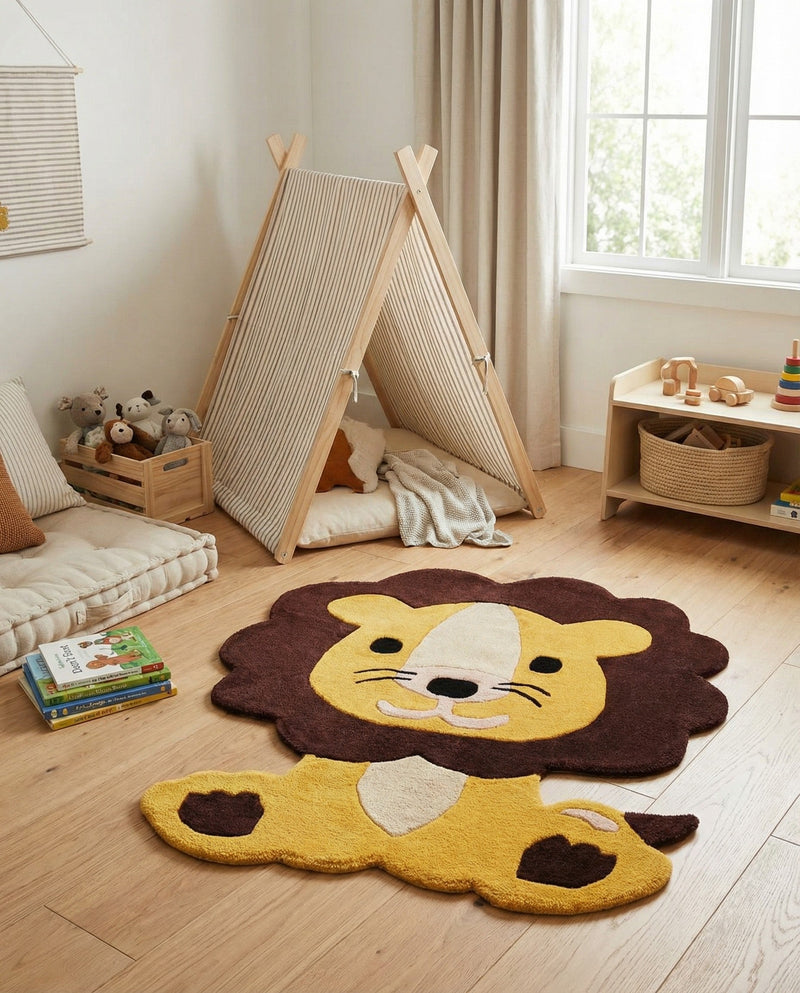 Whimsy Wonders Wool Collection Area Rug -  Jungle Rectangle Yellow  lifestyle 11