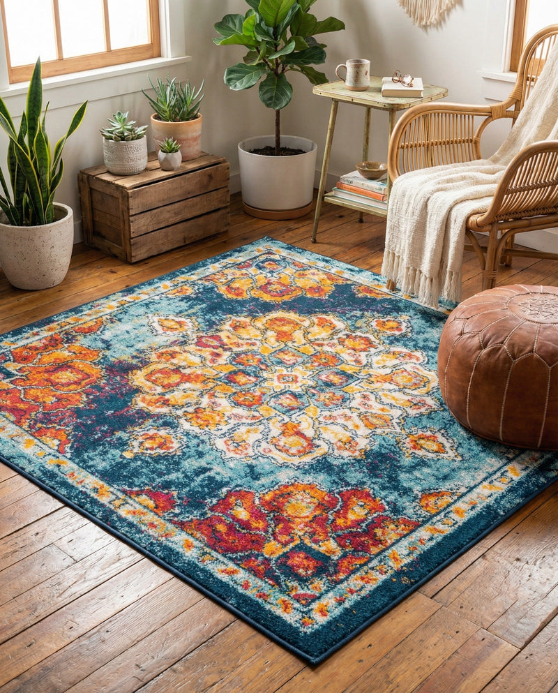 Beverly Grove Collection Area Rug - Melrose (Multi) Square Multi  lifestyle 58