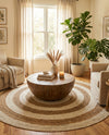 Woven Seaside Jute Collection Area Rug - Nautilus Round White Natural  lifestyle 53