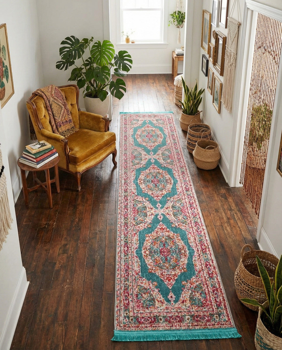 Caribbean Breeze Collection Area Rug -  Windward Runner Turquoise  lifestyle 171