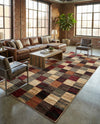 Bistro Lounge Collection Area Rug - Espresso Rectangle Multi  lifestyle 22