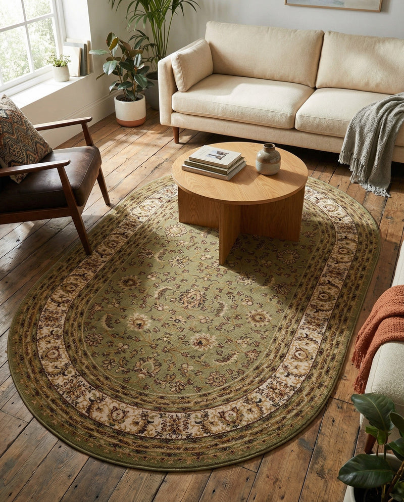 Jaipur Elegance Collection Area Rug -  Nahargarh (Green) Oval Green  lifestyle 85