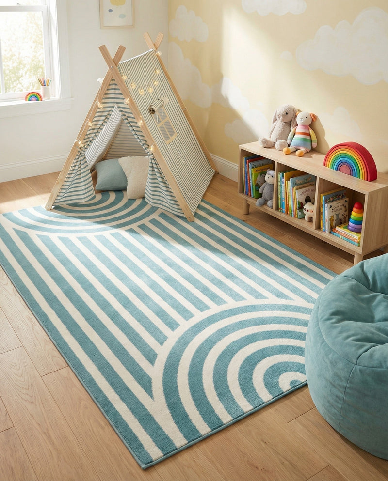 Wonder Tykes Collection Area Rug -  Joydale Rectangle Sky blue  lifestyle 12