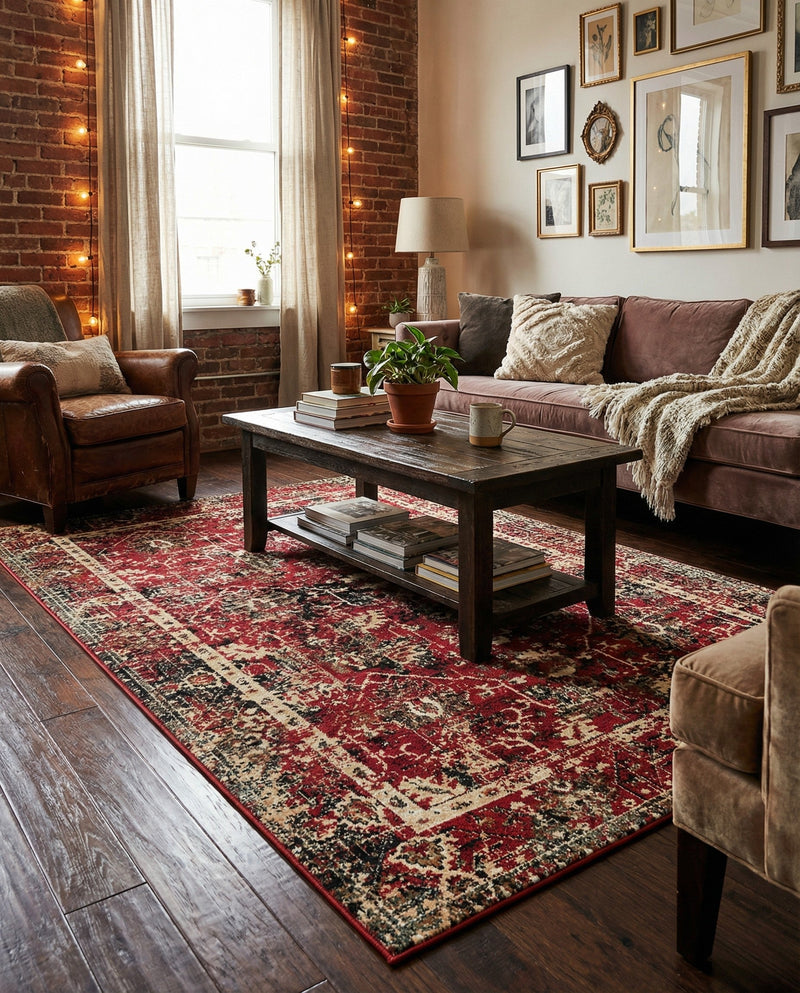 Neptune Elegance Collection Area Rug -  Galatea (Burgundy) Rectangle Burgundy  lifestyle 16