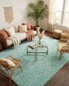 Eternal Plush Oasis Collection Area Rug -  Tranquility (Cyan) Rectangle Cyan  lifestyle 16