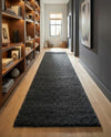 Solid Shag Seaside Collection Area Rug - Azure Cove (Charcoal) Runner Charcoal  lifestyle 38