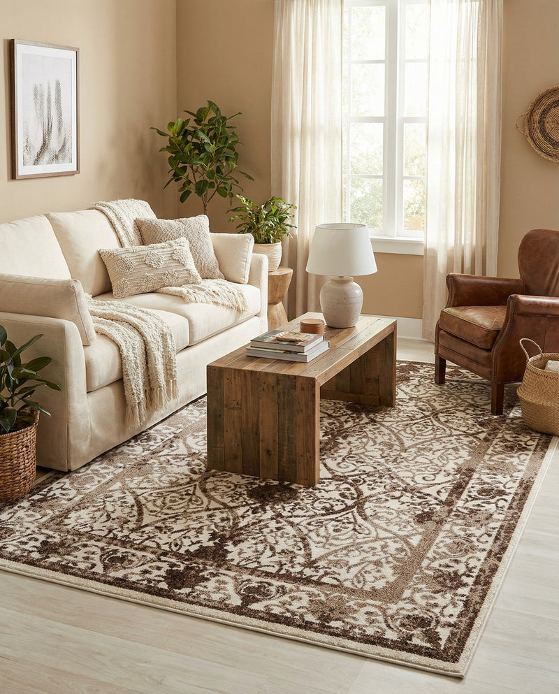 Horizon Collection Area Rug -  Sierra Rectangle Beige  lifestyle 20