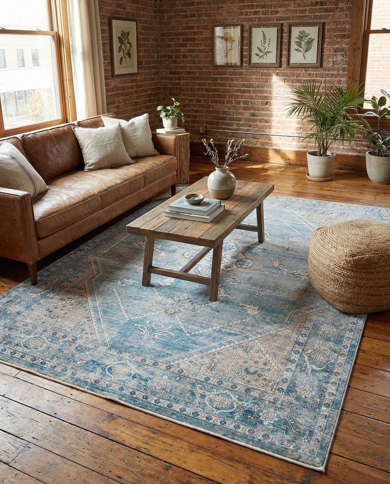 Coastal Haven Collection Area Rug -  Marina Rectangle Blue  lifestyle 28