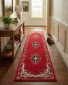 Tabriz Tapestry Collection Area Rug - Azerbaijan (Red) Runner Red  lifestyle 39
