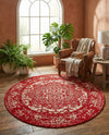 Georgetown Rugs Collection Area Rug - Dupont (Red) Round Red  lifestyle 68