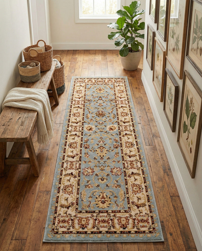 Jaipur Elegance Collection Area Rug -  Nahargarh (Light Blue) Runner Light Blue  lifestyle 71