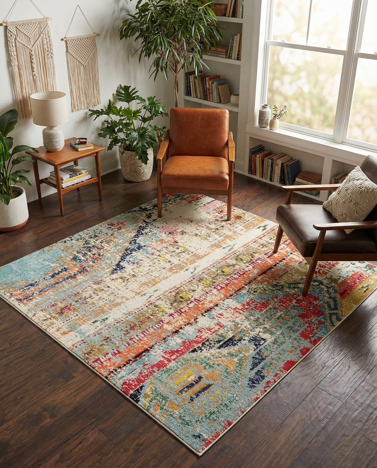 Sedona Vista Collection Area Rug -  Cholla Square Multi  lifestyle 126