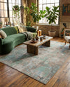 Lagoon Oasis Collection Area Rug -  Seagrass Rectangle Teal  lifestyle 37