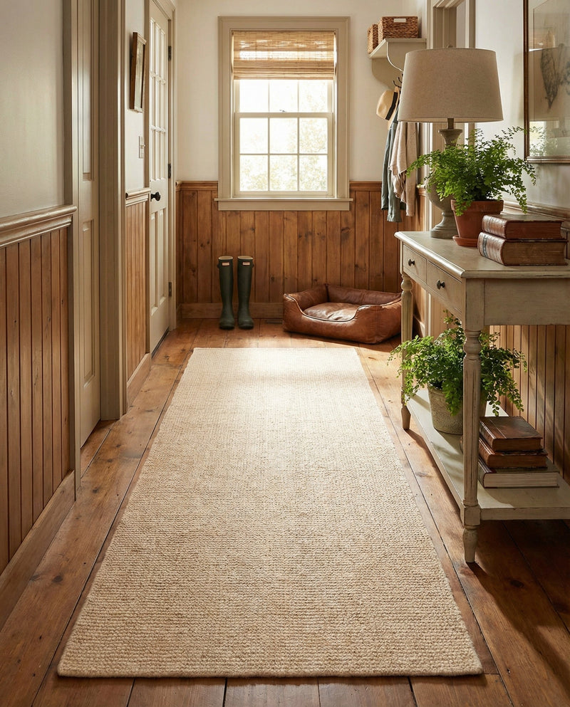 Berkshire Estate Collection Area Rug - Windsor (Oat Beige) Runner Oat Beige  lifestyle 42
