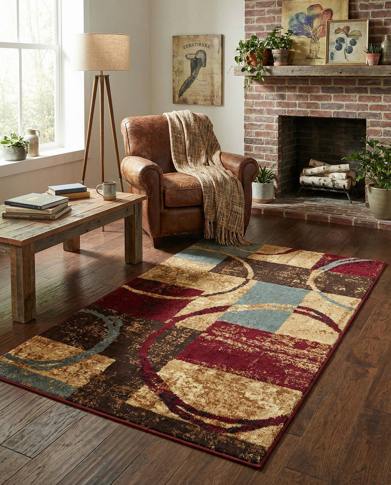 Bistro Lounge Collection Area Rug -  Ristretto Rectangle Multi  lifestyle 30