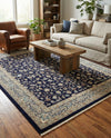 Persian Elegance Collection Area Rug -  Ardabil Rectangle Navy Blue  lifestyle 23