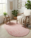 Marrakesh Lattice Collection Area Rug - Casablanca (Rose Pink) Oval Rose Pink  lifestyle 55