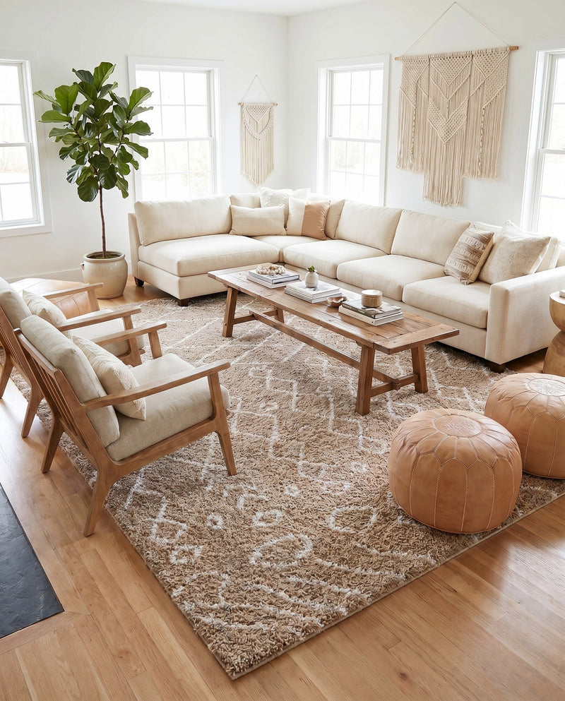 Casablanca Comfort Collection Area Rug -  Fez Rectangle Taupe  lifestyle 31
