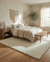 Cozy Comfort Shag Collection Area Rug - Haven (White) Rectangle White  lifestyle 14