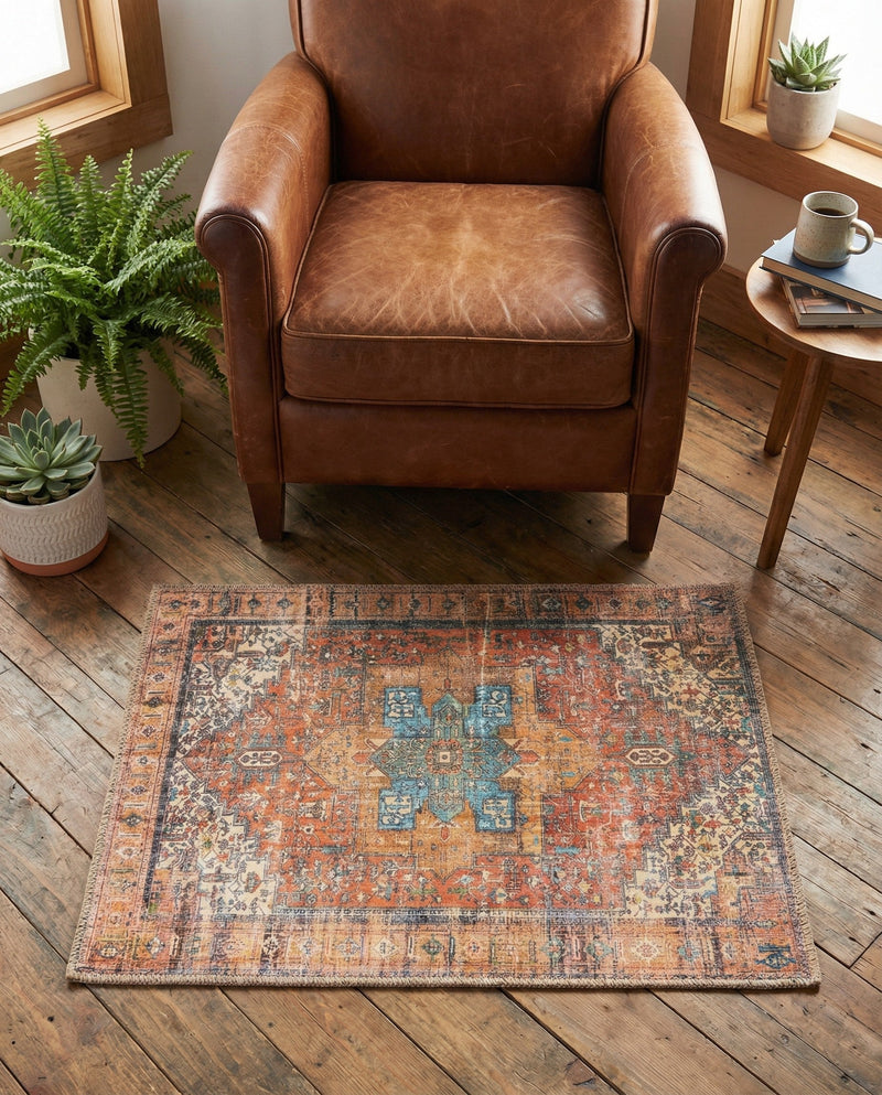 Heritage Elegance Collection Area Rug -  Windsor (Rust Red) Rectangle Rust Red  lifestyle 5
