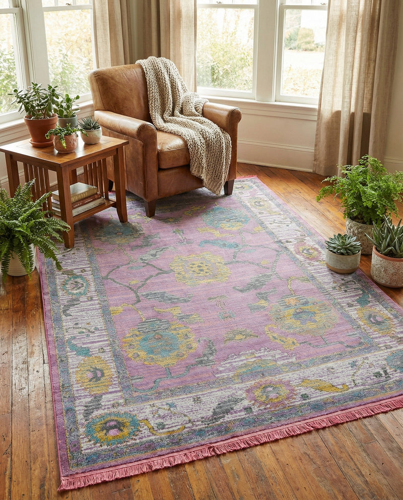 Arcadia Rugs Collection Area Rug - Eden (Pink) Rectangle Pink  lifestyle 9