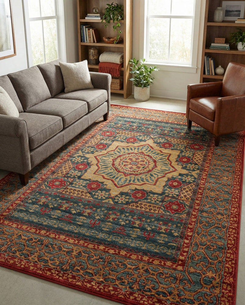 Ottoman Elegance Collection Area Rug -  Cappadocia Rectangle Navy Blue  lifestyle 59