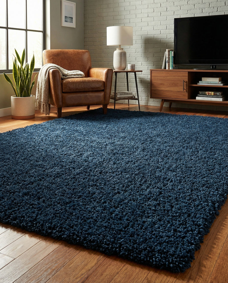 Plush Oasis Collection Area Rug - Serenity (Sapphire Blue) Rectangle Sapphire Blue  lifestyle 18