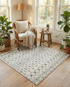 Mediterranean Lattice Collection Area Rug - Santorini (Ivory and Gray) Square Ivory and Gray  lifestyle 87