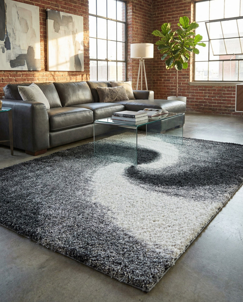 Cozy Haven Shag Collection Area Rug -  Oasis Rectangle Smoke Gray  lifestyle 31