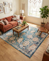 Seville Stripes Collection Area Rug -  Cordoba (Blue) Rectangle Blue  lifestyle 26