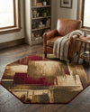 Bistro Lounge Collection Area Rug -  Doppio Octagon Multi  lifestyle 78