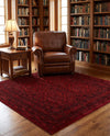 Samarkand Elegance Collection Area Rug -  Samanid Square Red  lifestyle 76