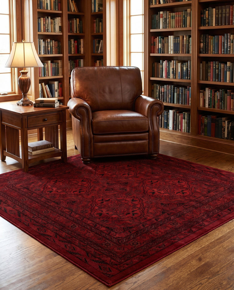 Samarkand Elegance Collection Area Rug -  Samanid Square Red  lifestyle 76