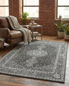 Dover Terrace Collection Area Rug - Marina (Dark Gray) Rectangle Dark Gray  lifestyle 12
